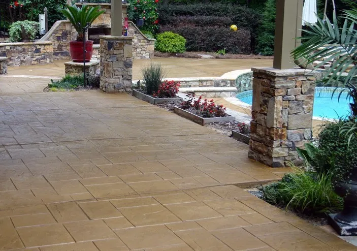 Stamped Concrete Pool Deck